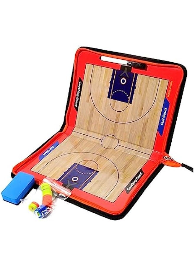 1 Set Basketball Board Basketball Clipboard Magnetic Clipboard Layout Notebook PVC Wipe Board Kit Basketball Practice Board Basketball Competition Supply Zipper