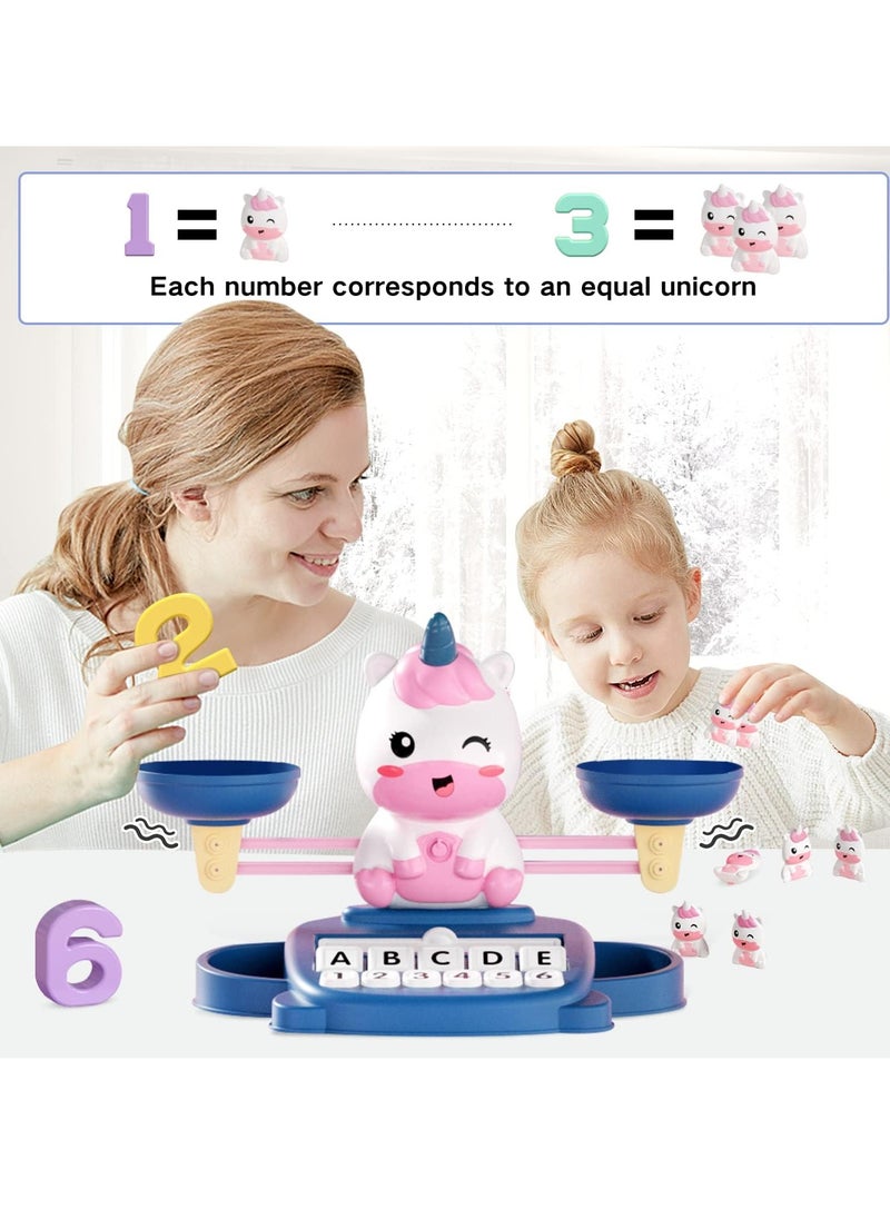 Math Counting Matching Letter Toy, Safe And Durable Learning And Education Toy, Elegant Design Kids Montessori Toy, Toddler Educational Toys For Boys And Girls, (1pc, Unicorn)