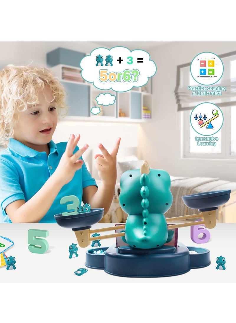Math Counting Matching Letter Toy, Safe And Durable Learning And Education Toy, Elegant Design Kids Montessori Toy, Toddler Educational Toys For Boys And Girls, (1pc, Dinosaur)