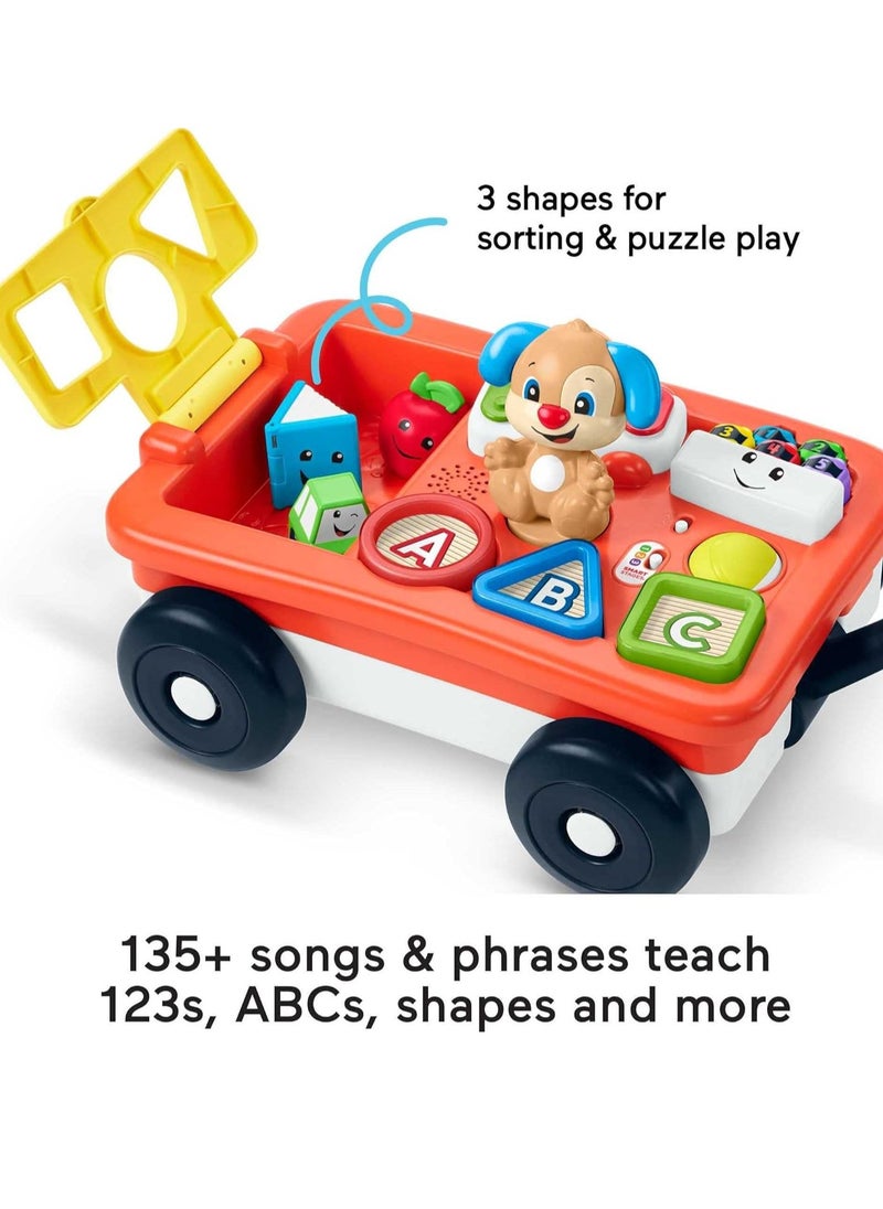 Baby Play Learning Wagon, Sturdy And Durable Musical Pull Car Toy, Baby Learn Pull Toy With Light Up Shape Buttons, Early Development Toys For Babies And Toddlers, (1pc)