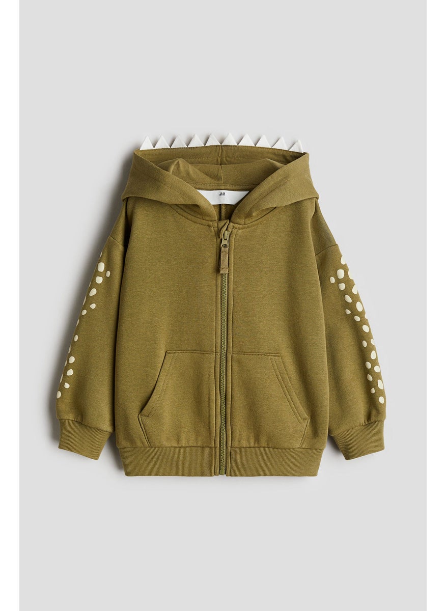 Appliquéd Zip-Through Hoodie