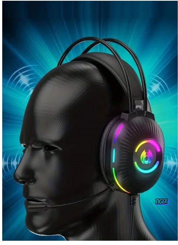 H83 Cross-Border Exclusive PC Gaming Headset, Head-Mounted with Shocking Bass, Sound Location Recognition, E-Sports Noise Reduction, Enhanced Audio for Immersive Gaming Experience, Comfortable Design for Long Sessions