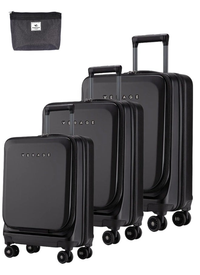 Vearge Hideside Luggage Set of 3 Hideside Duble Zipper