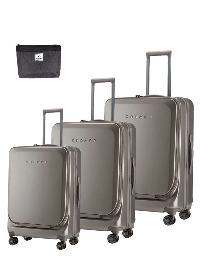 Vearge Hideside Luggage Set of 3 Hideside Duble Zipper