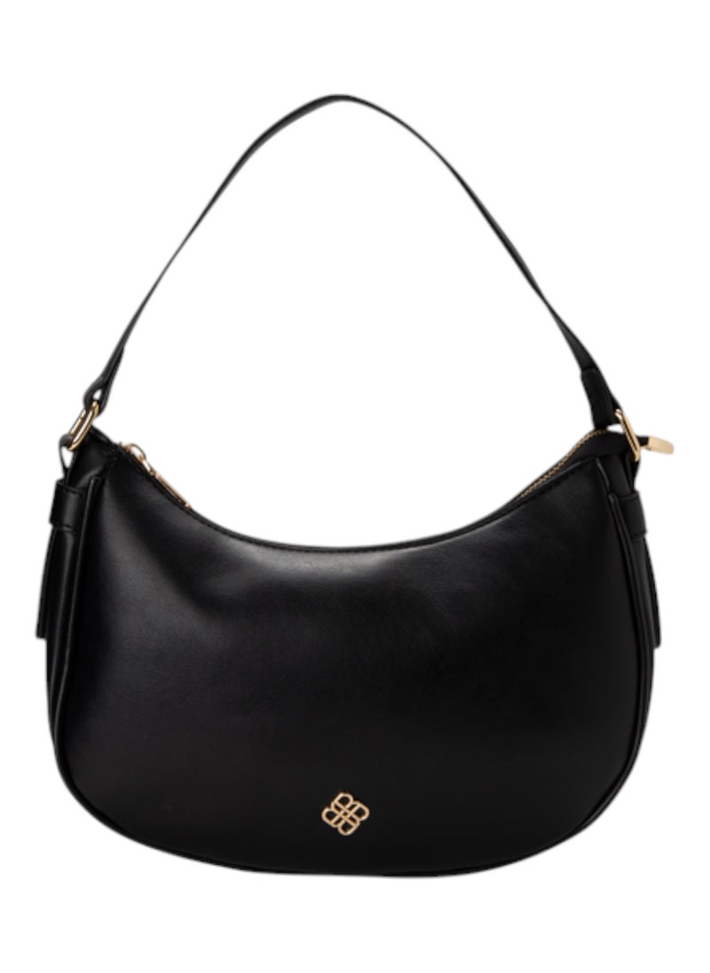 Casual Curved Hobo Bag Black