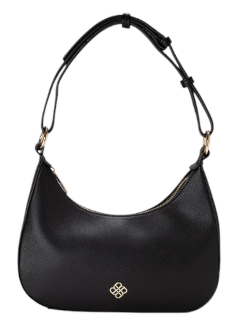 Textured Hobo Bag Black