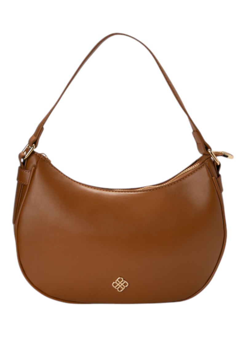 Casual Curved Hobo Bag Brown