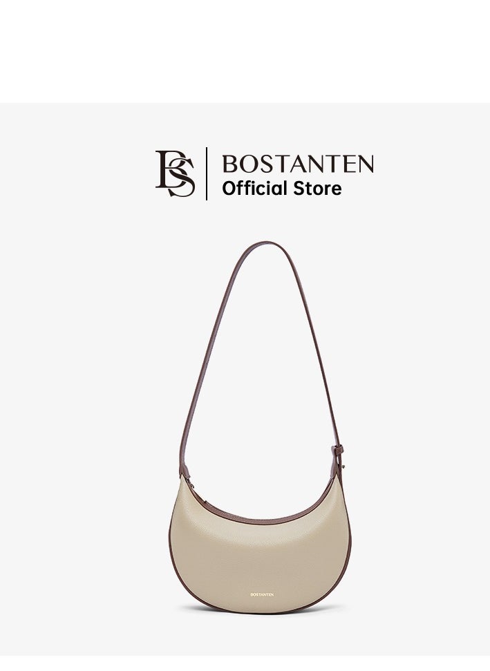 Bostanten 3-in-1 Moon Bag | Convertible Crossbody, Shoulder & Handbag | Premium Vegan Leather | Sand & Tan Color | Stylish & Versatile for Everyday Use