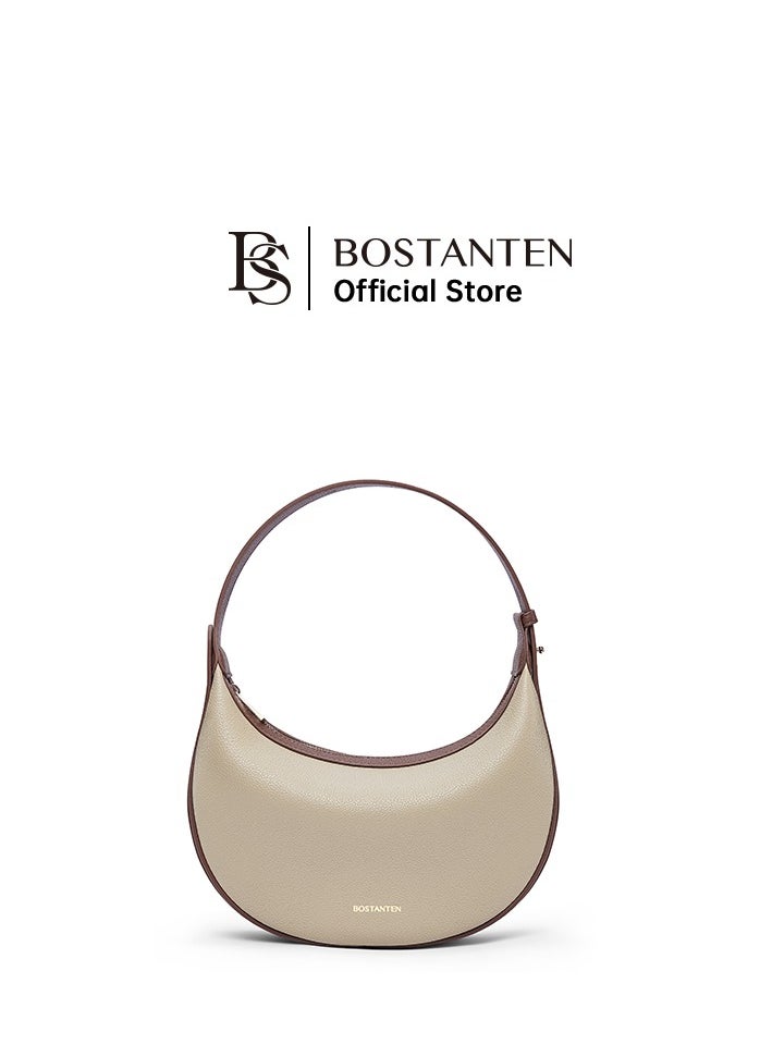 Bostanten 3-in-1 Moon Bag | Convertible Crossbody, Shoulder & Handbag | Premium Vegan Leather | Sand & Tan Color | Stylish & Versatile for Everyday Use