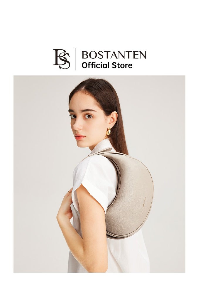 Bostanten 3-in-1 Moon Bag | Convertible Crossbody, Shoulder & Handbag | Premium Vegan Leather | Pale Camel Color | Stylish & Versatile for Everyday Use