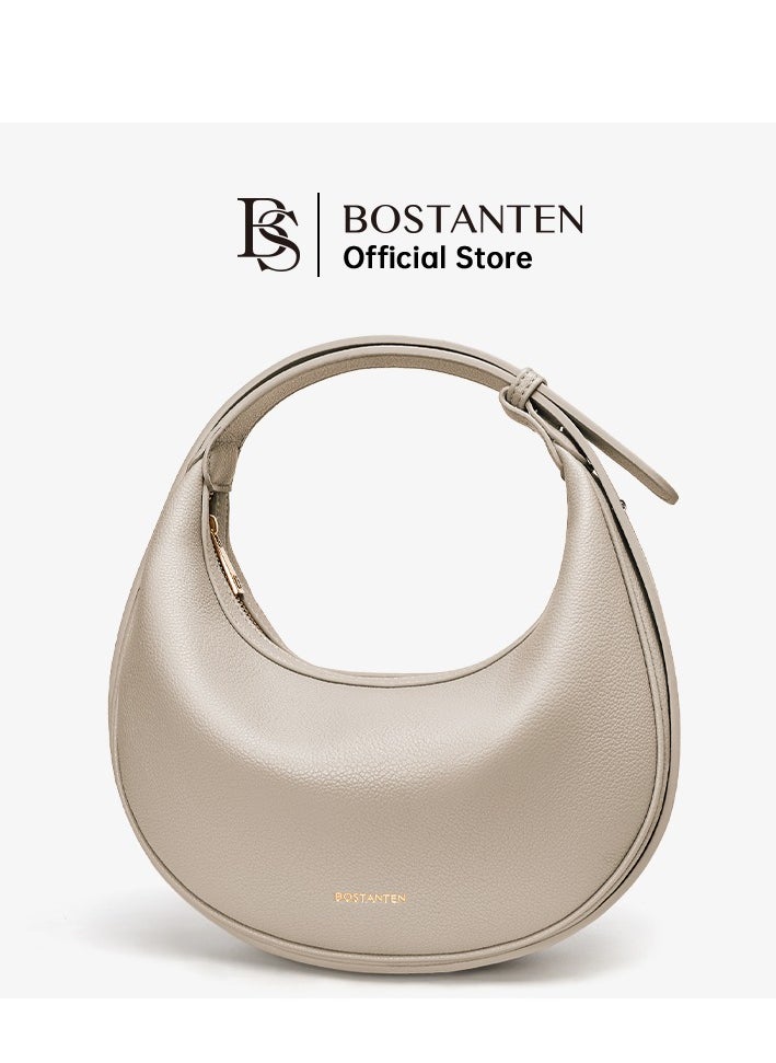 Bostanten 3-in-1 Moon Bag | Convertible Crossbody, Shoulder & Handbag | Premium Vegan Leather | Pale Camel Color | Stylish & Versatile for Everyday Use