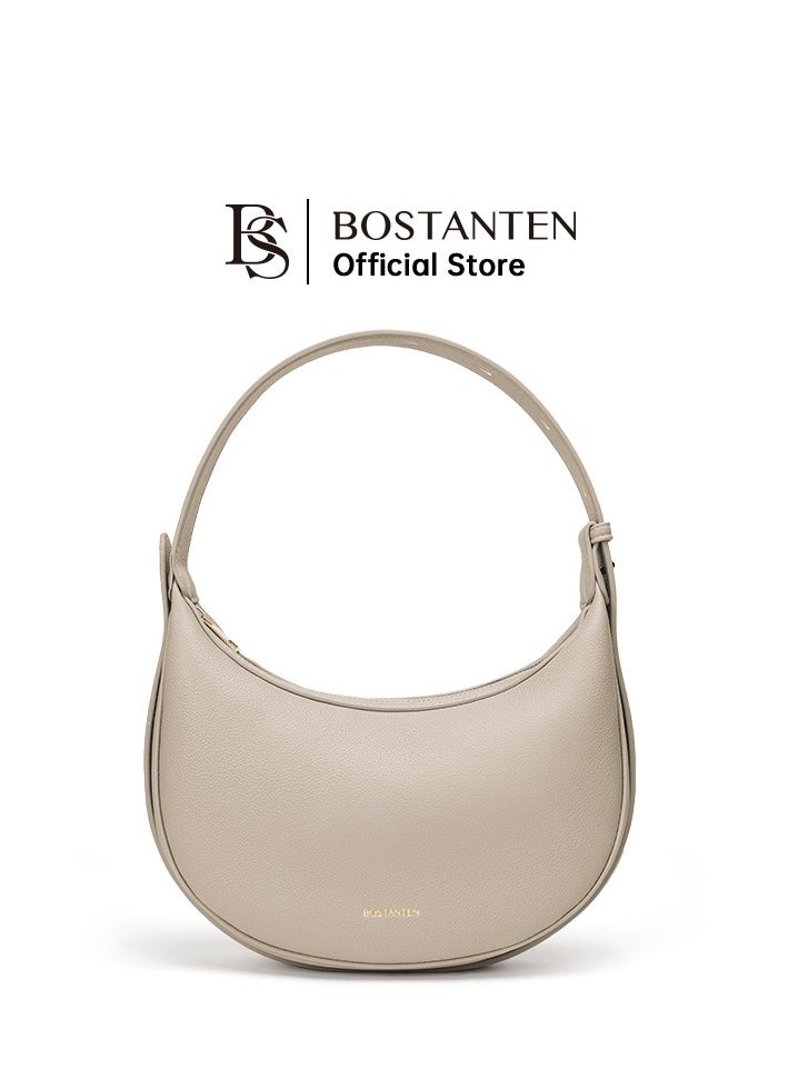 Bostanten 3-in-1 Moon Bag | Convertible Crossbody, Shoulder & Handbag | Premium Vegan Leather | Pale Camel Color | Stylish & Versatile for Everyday Use