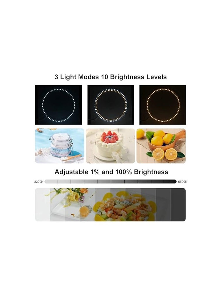 PULUZ 30cm Ring Light Photo Studio Light Box, Adjustable Portable Photography Shooting Light Tent Kit