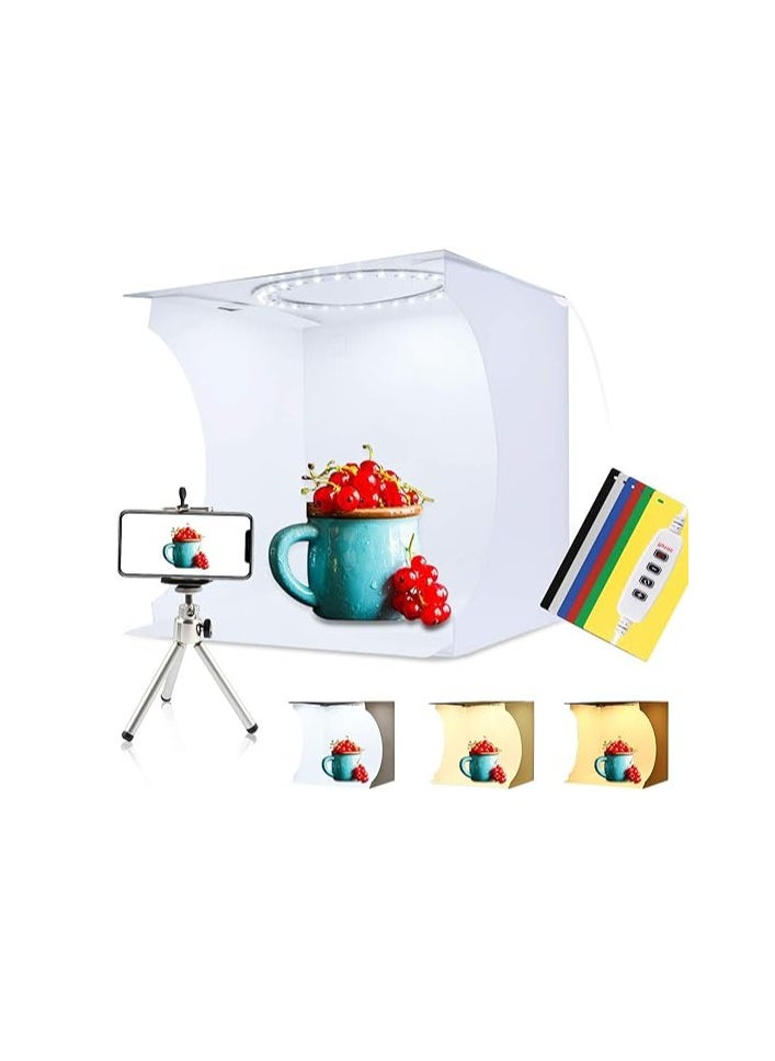 PULUZ 30cm Ring Light Photo Studio Light Box, Adjustable Portable Photography Shooting Light Tent Kit