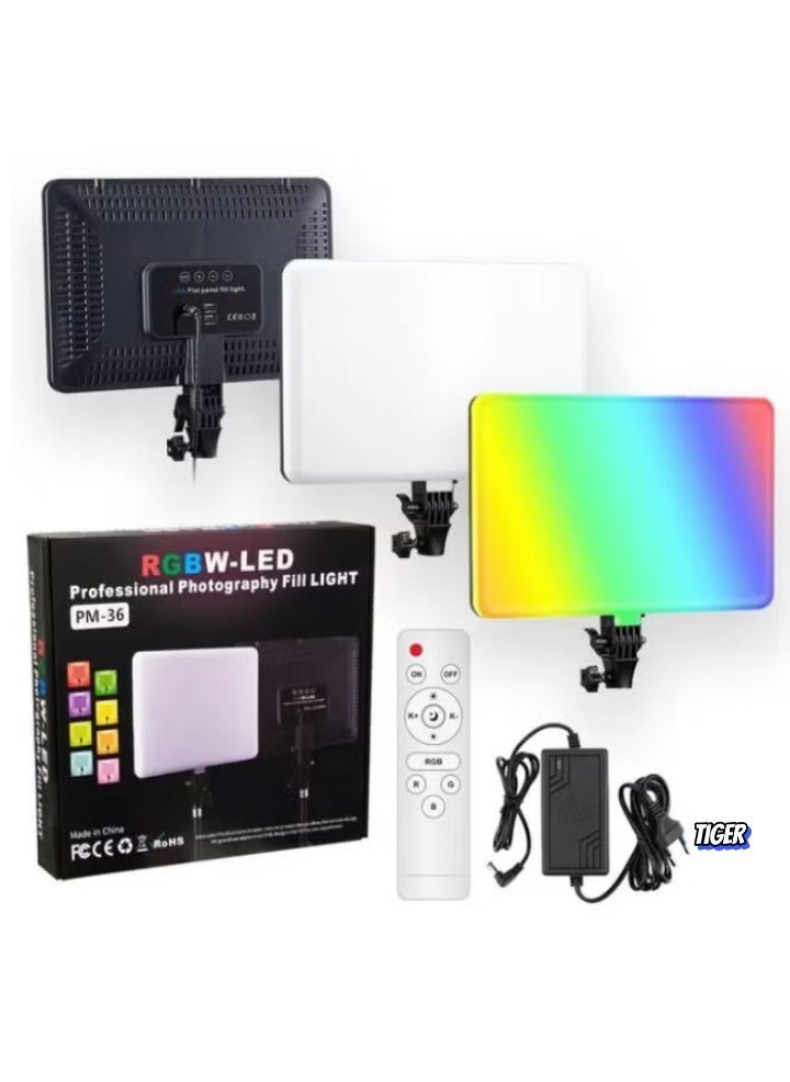 Spotlight for Photography RGB PM-26, Adjustable Color Modes, 36W High-Output LED, Professional Lighting for Portraits, Product Photography, and Video Content Creation – Portable, Durable, and Easy to Use for Studio and On-the-Go Shoots