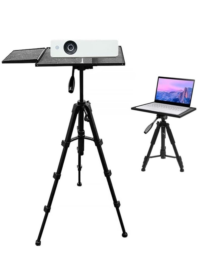 Projector Tripod Stand Universal Laptop Floor Holder Height Adjustable 53-110cm Foldable Projector Telescopic Support with 360 Rotating Enlarged Tray for Office Home Stage Studio Outdoor