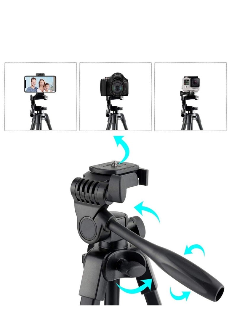 Flexible Tripod, Eocean 136cm Extendable Phone Tripod Stand with Carry Bag,Cell Phone Tripod with Wireless Remote,Universal Tripod for Video Selfie,iPhone Tripod Stand Travel Camera Tripod