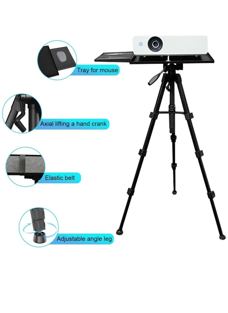 Projector Tripod Stand Universal Laptop Floor Holder Height Adjustable 53-110cm Foldable Projector Telescopic Support with 360 Rotating Enlarged Tray for Office Home Stage Studio Outdoor