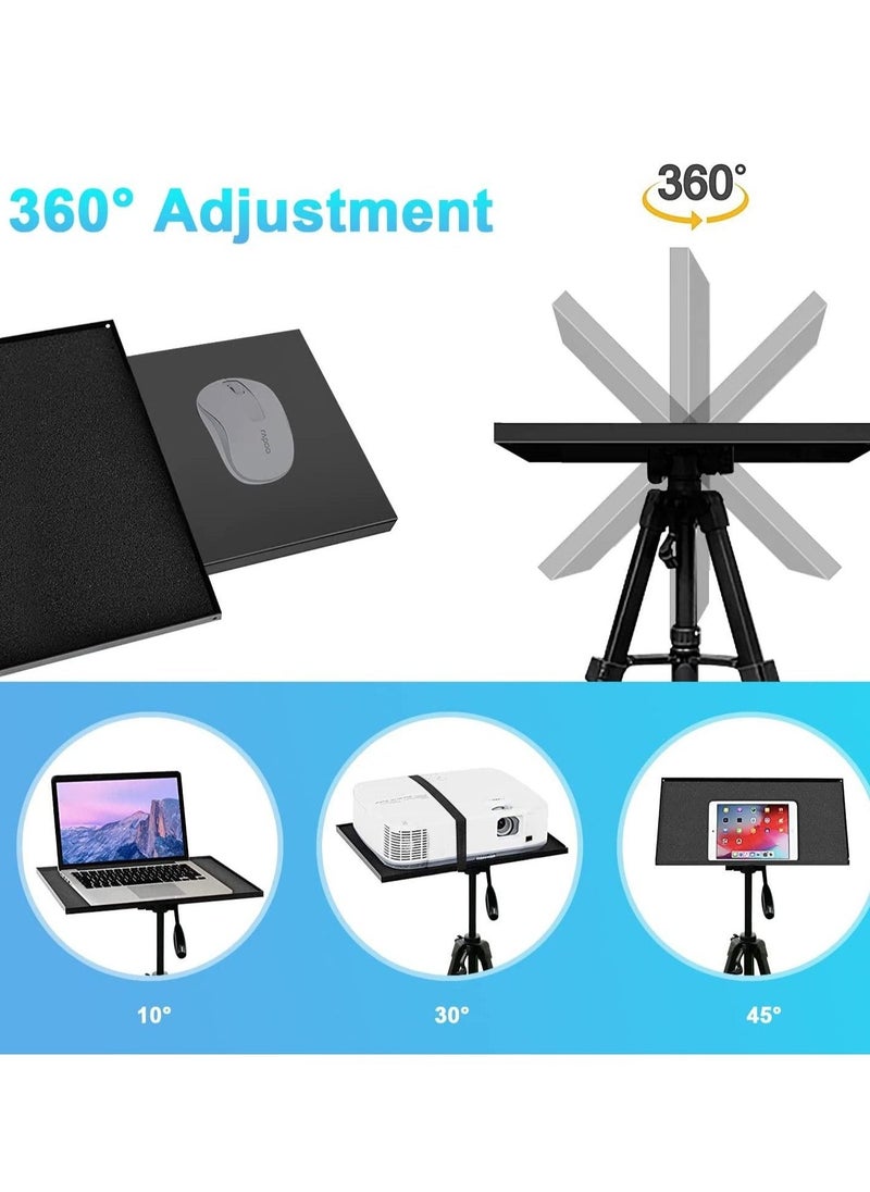 Projector Tripod Stand Universal Laptop Floor Holder Height Adjustable 53-110cm Foldable Projector Telescopic Support with 360 Rotating Enlarged Tray for Office Home Stage Studio Outdoor