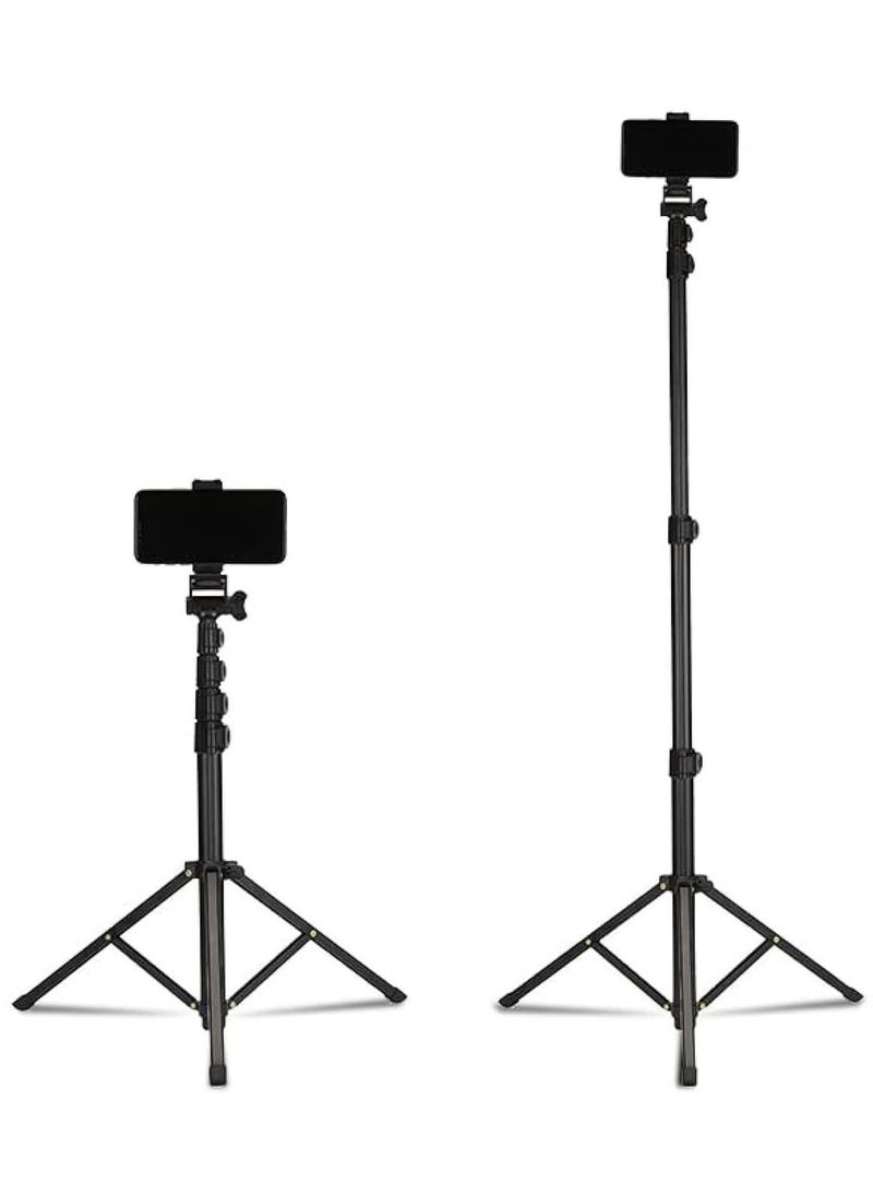 Jmary MT39 61inch Aluminum Extendable Cell Phone Tripod Stand with Selfie Stick Tripod and Phone Clip