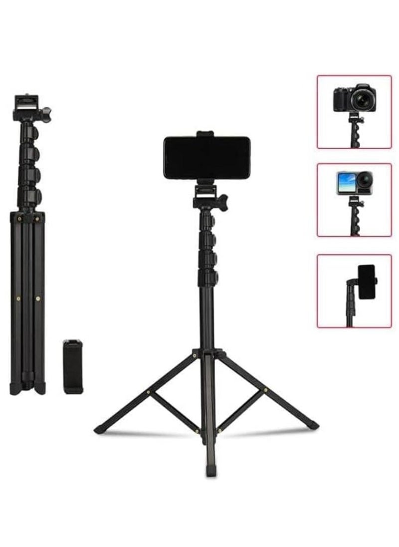 Jmary MT39 61inch Aluminum Extendable Cell Phone Tripod Stand with Selfie Stick Tripod and Phone Clip
