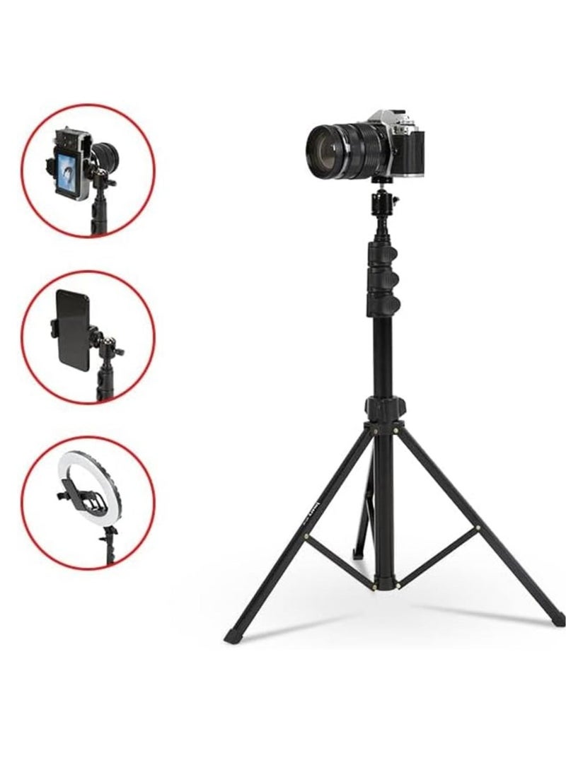 Jmary MT39 61inch Aluminum Extendable Cell Phone Tripod Stand with Selfie Stick Tripod and Phone Clip