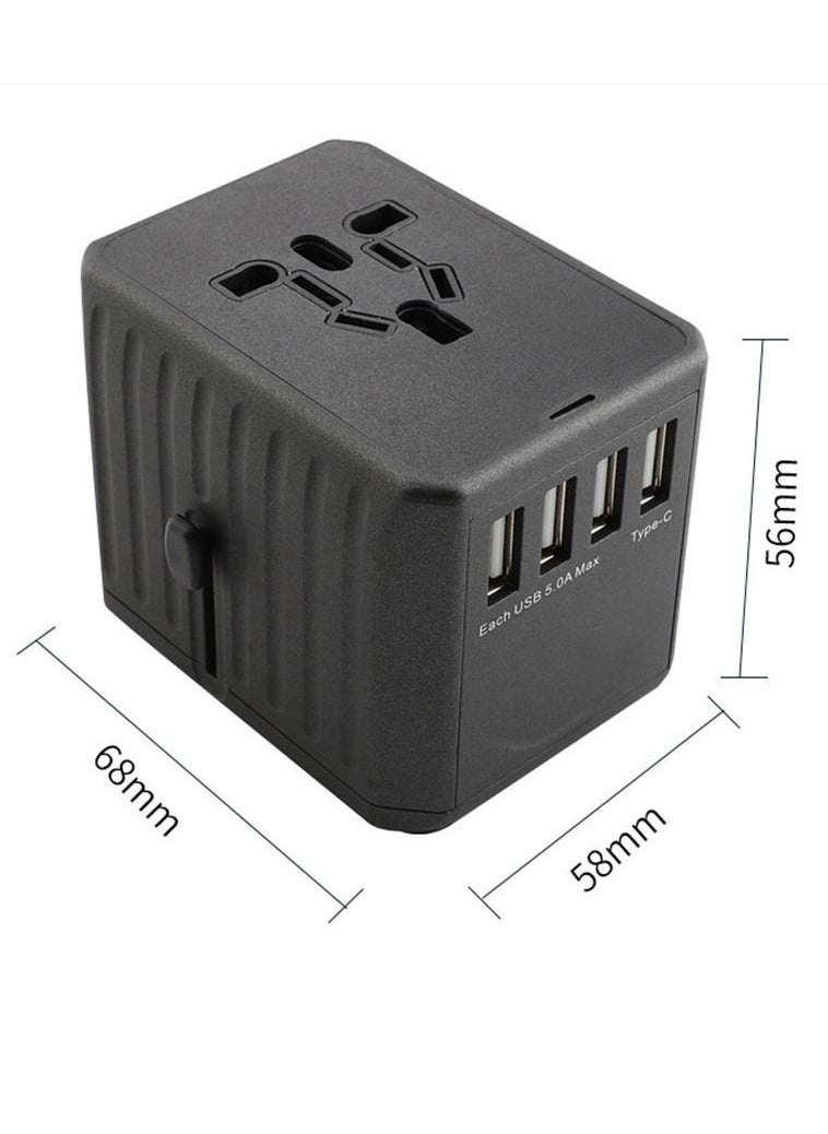 Universal Travel Adapter Plug World Power with 4 USB and 2 Type-C Ports