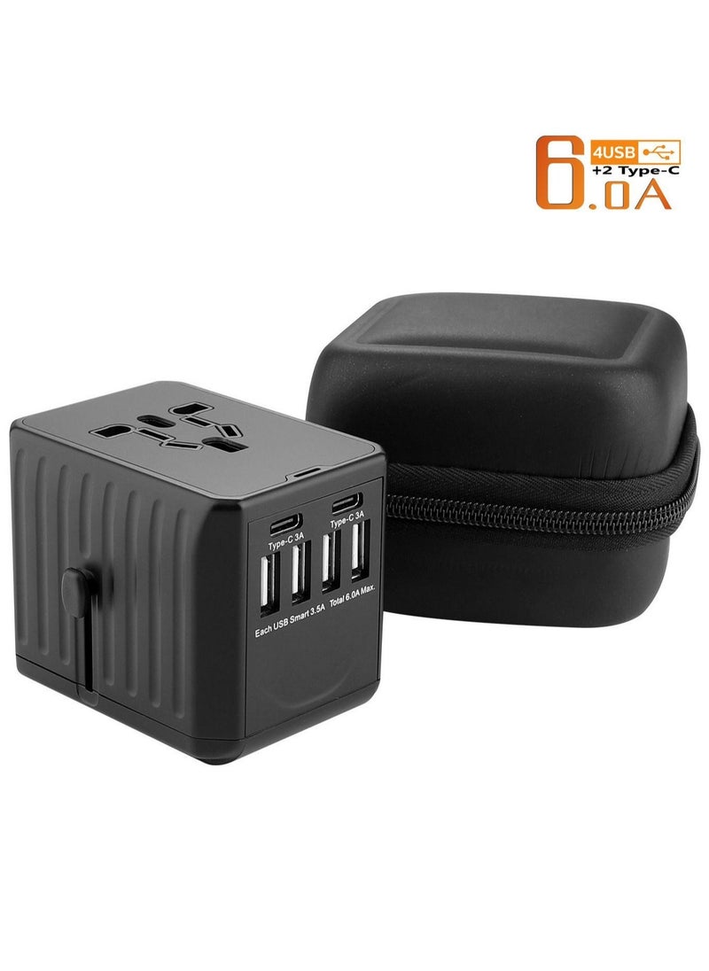 Universal Travel Adapter Plug World Power with 4 USB and 2 Type-C Ports