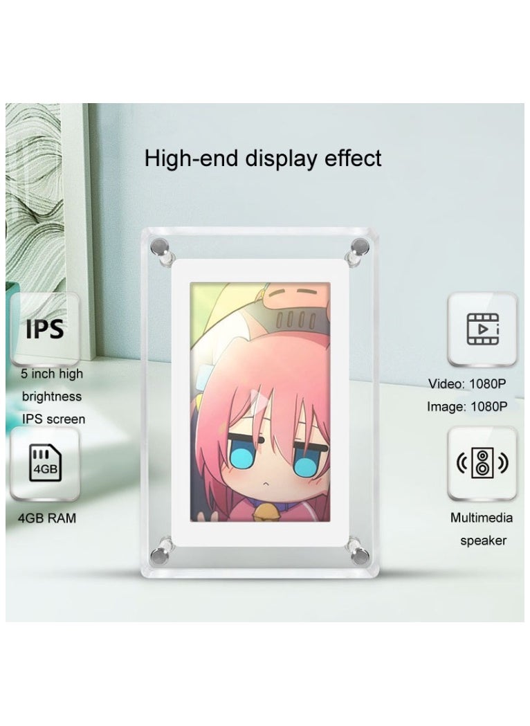 5 Inch HD Digital Photo Frame Crystal Advertising Player 1080P Motion Video Picture Display Player