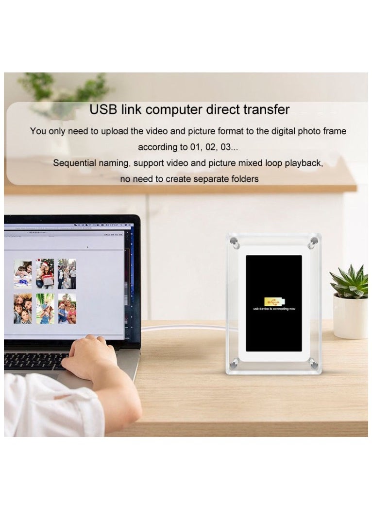 5 Inch HD Digital Photo Frame Crystal Advertising Player 1080P Motion Video Picture Display Player