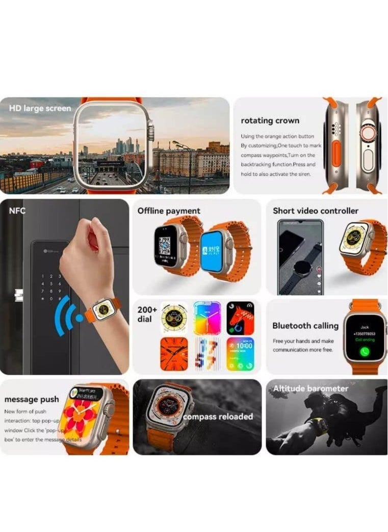 New S8 Ultra Smartwatch Series 8 S8 Smart Watch Ultra AI Voice Smart Watch 2.0inch Bluetooth Call Wriless Charging Watch 8 Ultra