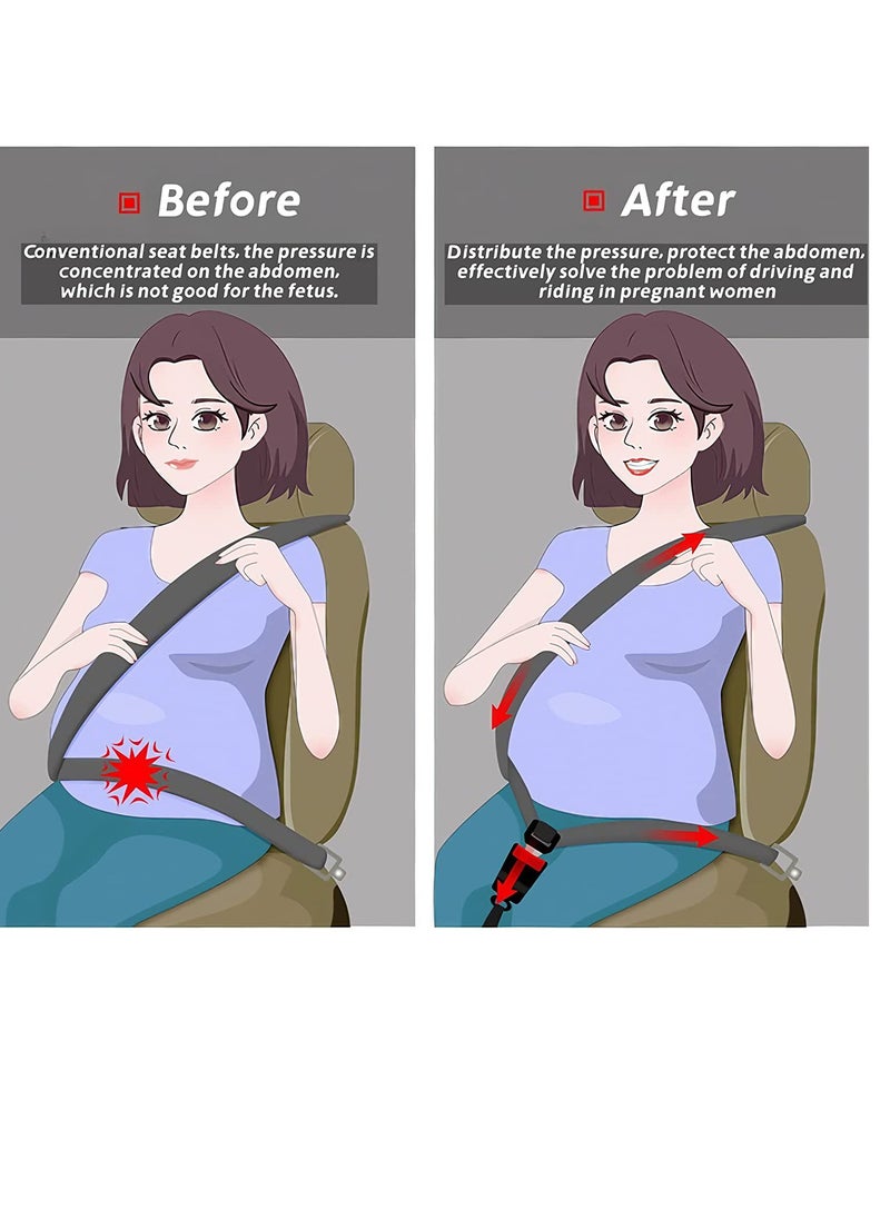 Pregnancy Seat Belt Adjuster   Seat Bump Strap for Pregnant Women   Prevent Abdomen Compression and Protect Belly  Pregnancy Must Haves Maternity Seat Cover Belt for Expectant Mothers BLACK