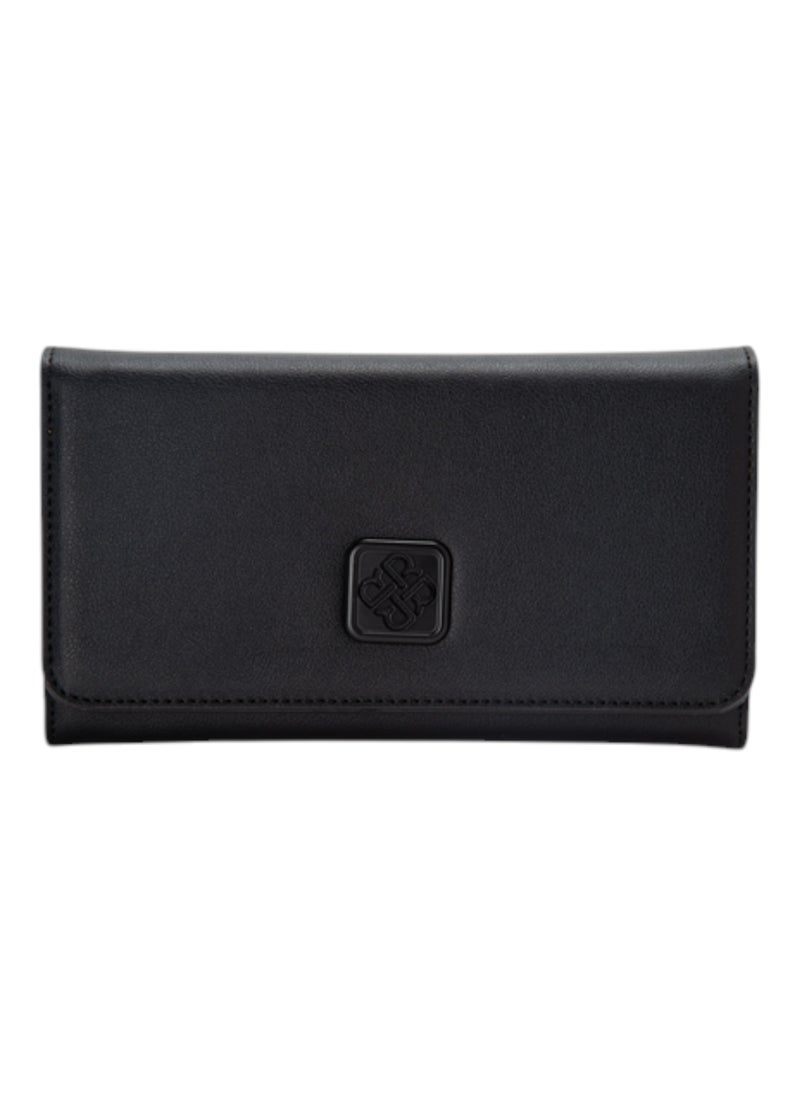 Textured Tri-Fold Wallet Black