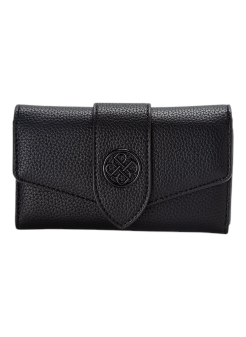 Textured Tri-Fold Wallet Black