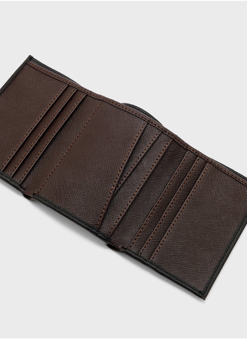 Safiano Texture Two Tone Tri-Fold Wallet