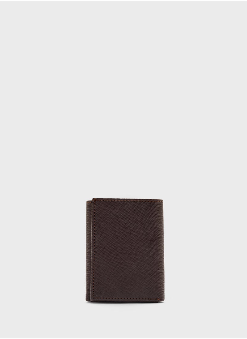 Safiano Texture Two Tone Tri-Fold Wallet