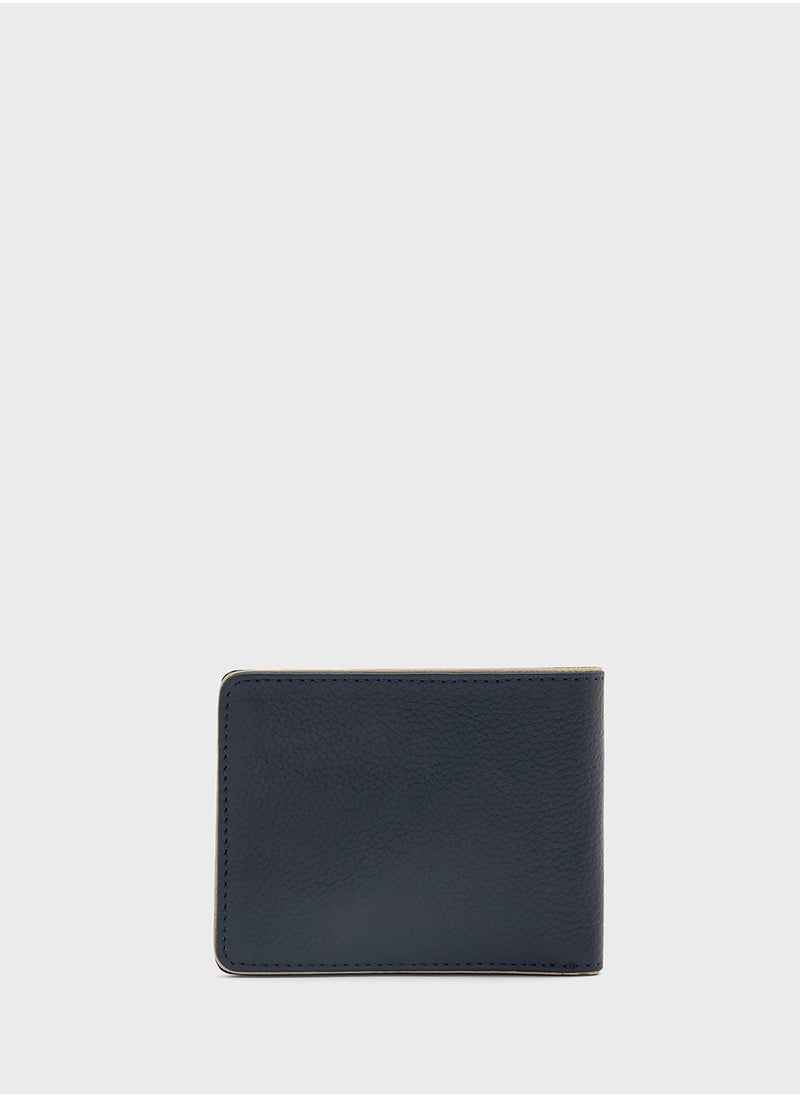 Genuine Leather Two Tone Bi-Fold Wallet