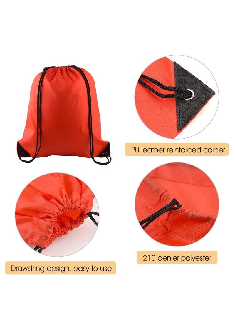 Drawstring Backpack, 8 Pcs Waterproof Drawstring Gym Bag String Swimming Bag for Adults and Kids, Folding Beach School Sport Toiletry Trainer Bag Travel Organiser Bag for Clothes Shoes