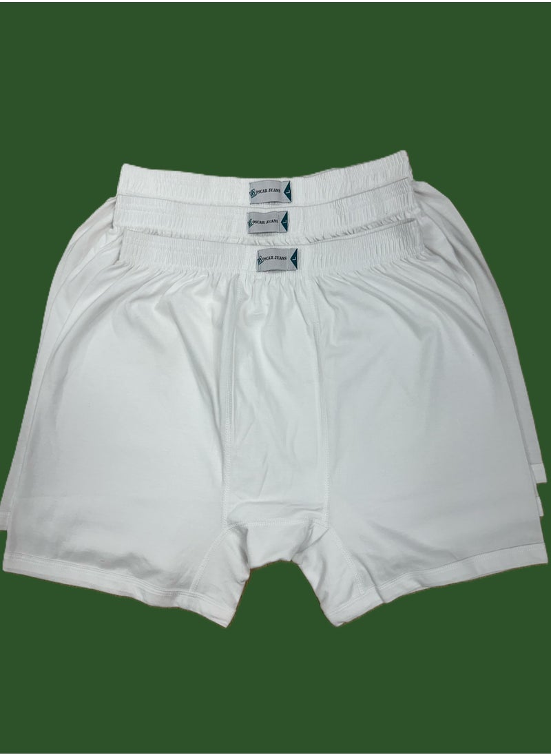 Platinum Collection 100% Cotton Mens Underwear Boxer Comfort Fit Organic Ultrasoft Antibacterial Brightest White 3 Pack