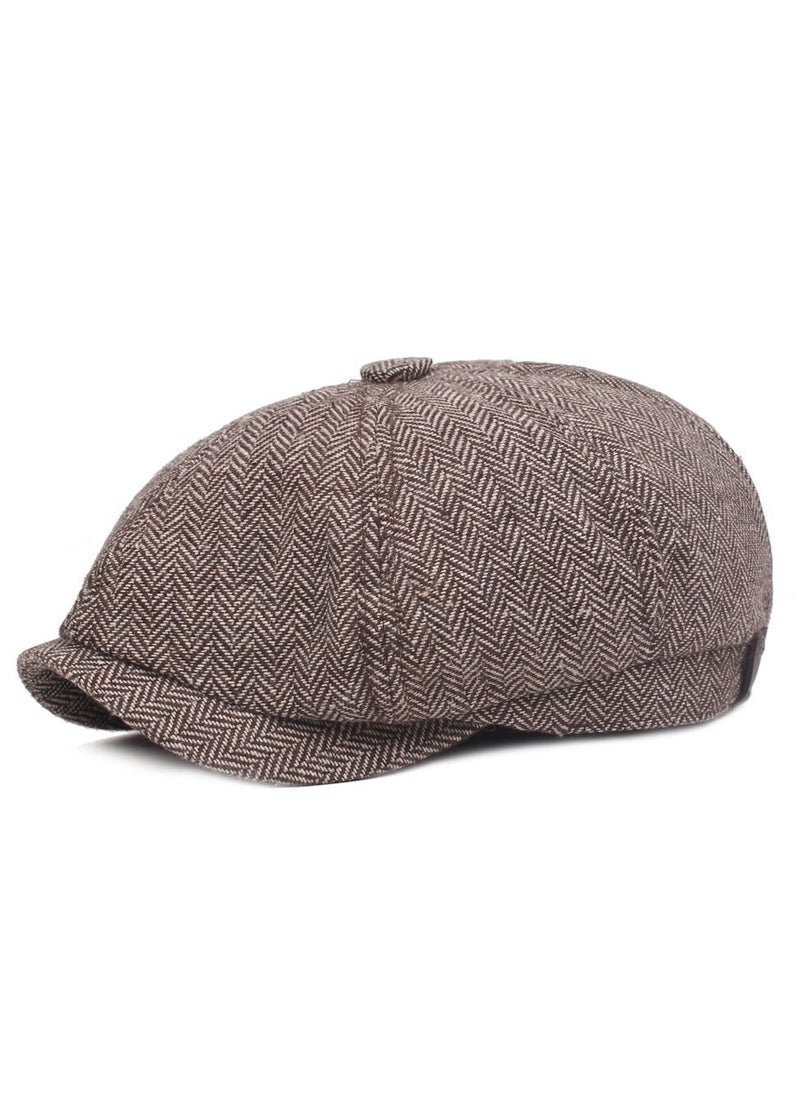 Herringbone Niberet For Men Travel Sun Protection Hat Brown