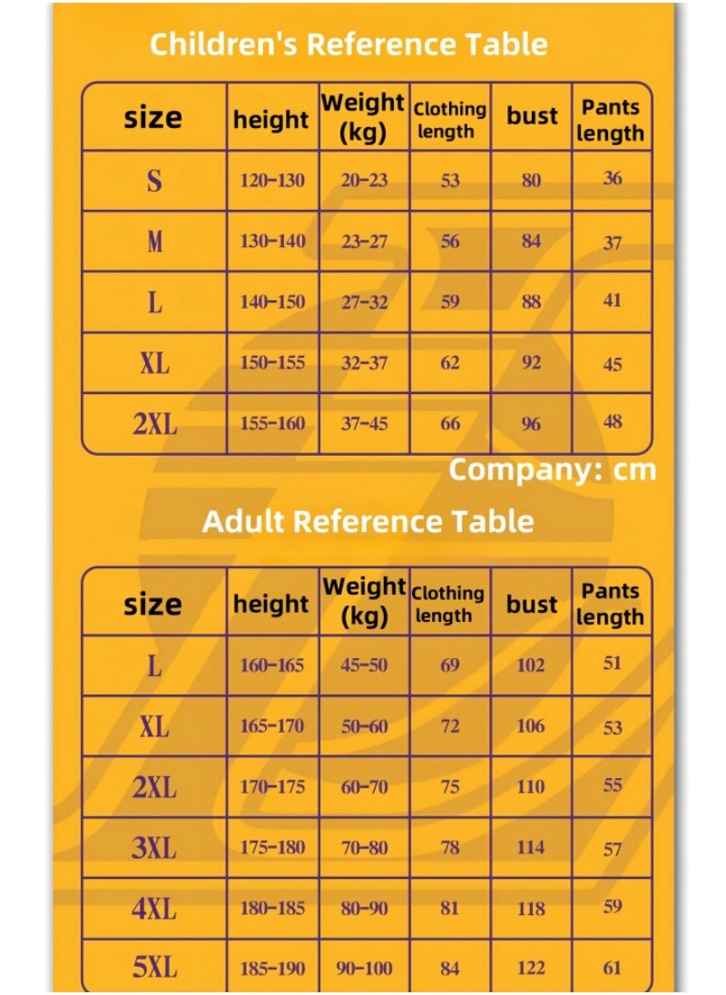 Lakers Jersey Basketball Jersey Adult  Set