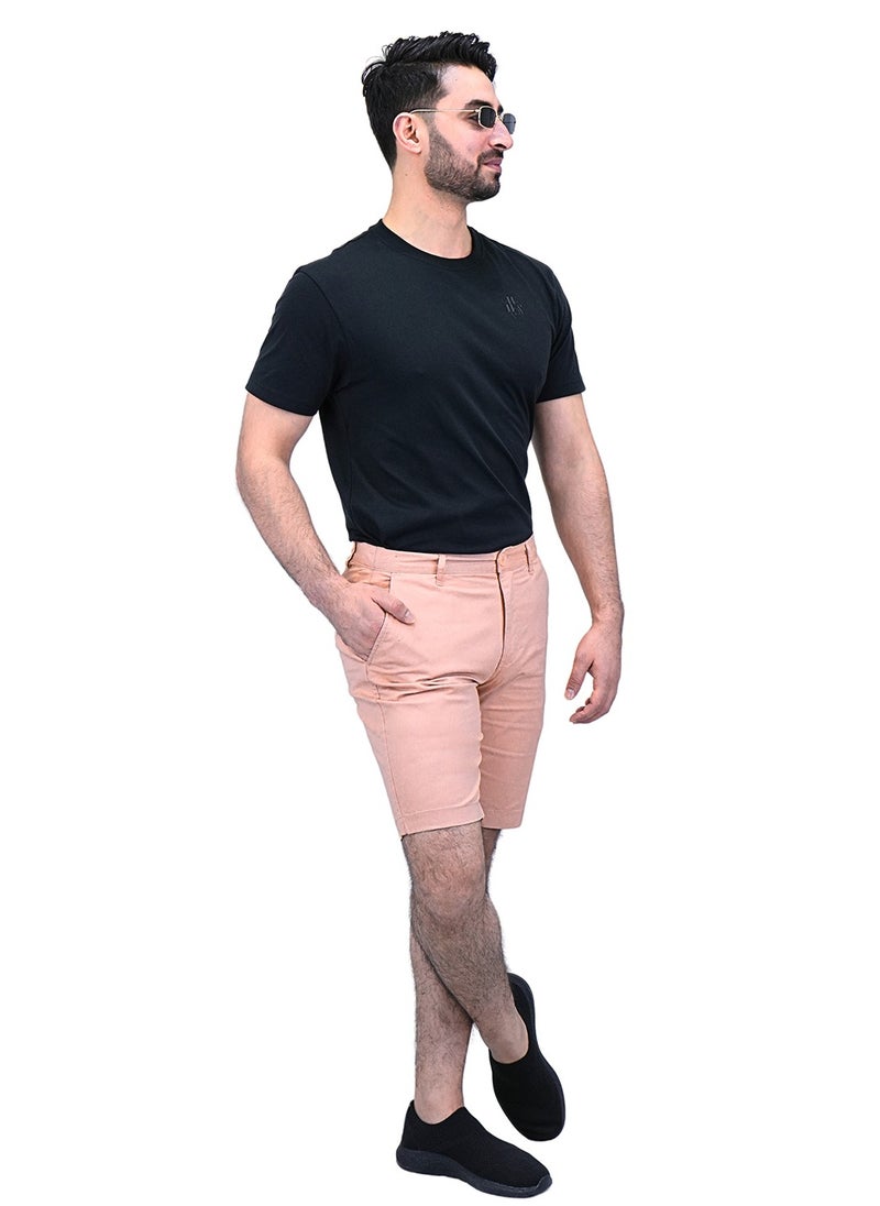 Men's Cotton Elastane Twill Low Rise Slim Fit Bermuda Shorts