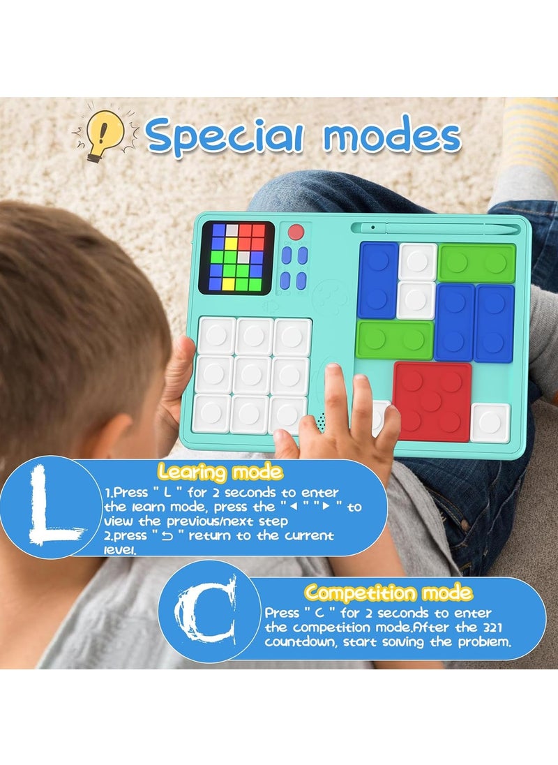 Slider Puzzle Games And LCD Writing Tablet, Kids Drawing Tablet Travel Games, Lightweight And Durable Kids Drawing Pad, Children Slider Puzzle Board With Challenges Brain Games, (Yellow)