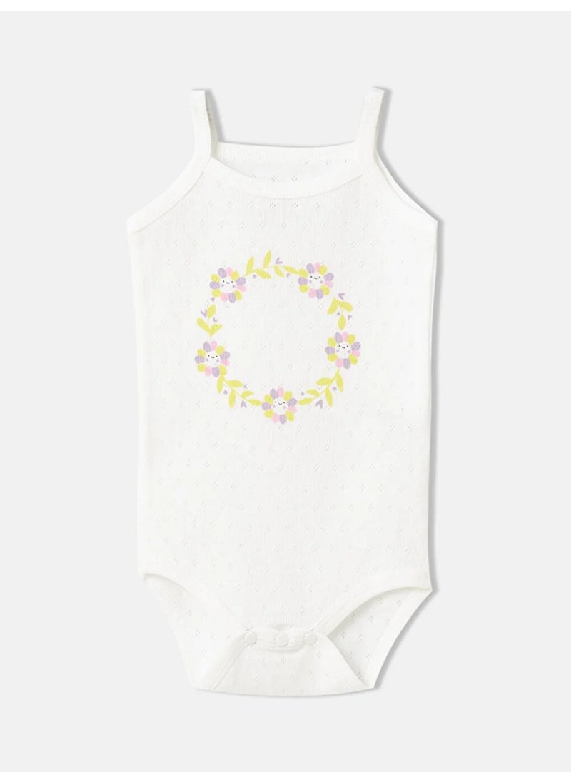 2-Piece Jacquard Rope Strap Bodysuit for Baby Girl 3 Months-3 Years