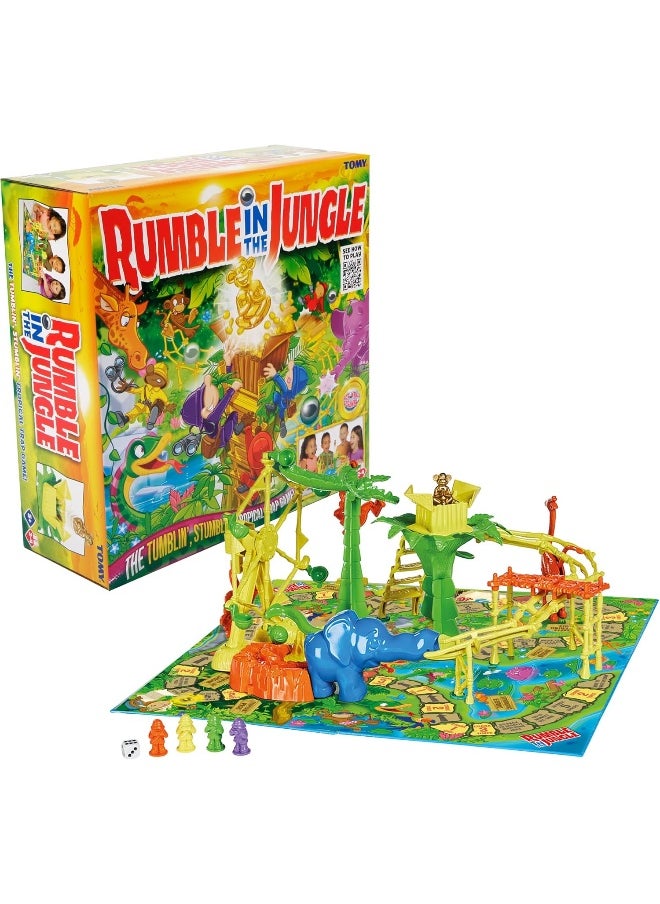 TOMY Games T73421 Rumble in the Jungle Board Game, Family Game For Adults And Kids Suitable From 5+ Years, Multicolor