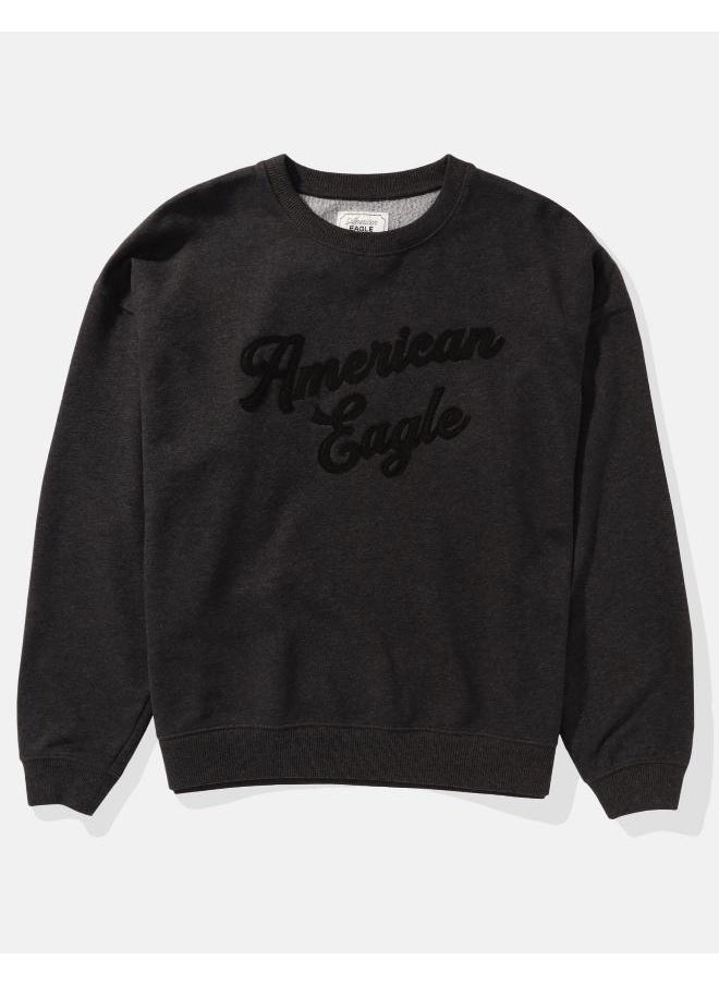 AE Logo Graphic Relaxed Crew Neck Sweatshirt