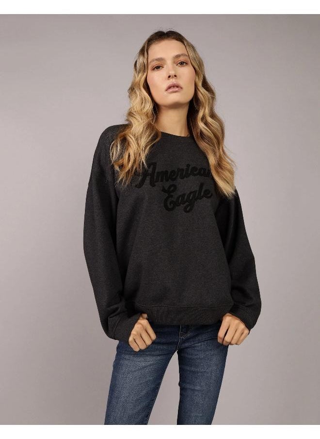 AE Logo Graphic Relaxed Crew Neck Sweatshirt