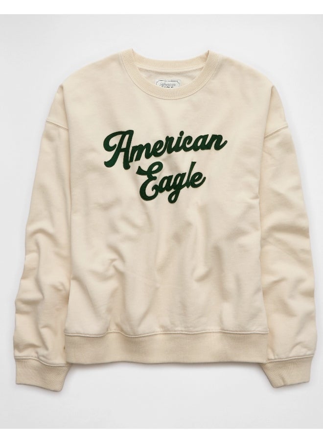 AE Logo Graphic Relaxed Crew Neck Sweatshirt