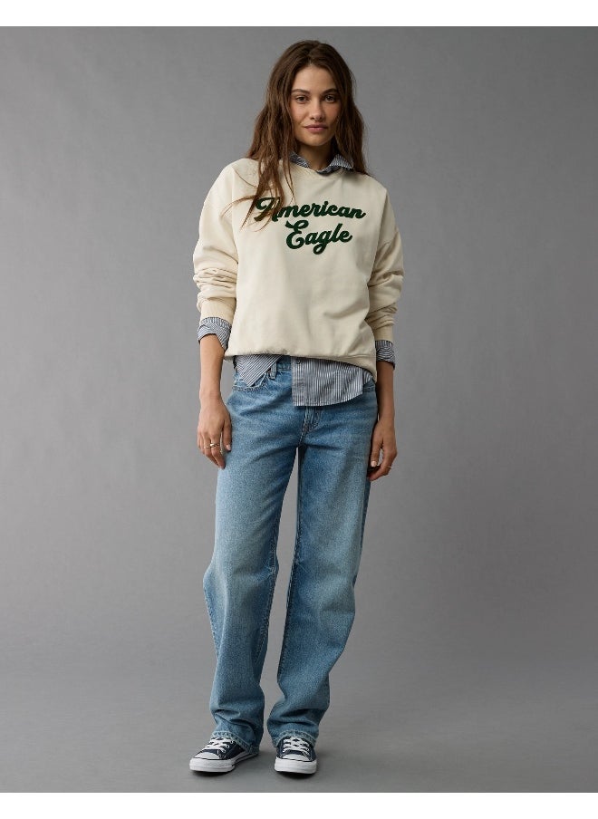 AE Logo Graphic Relaxed Crew Neck Sweatshirt