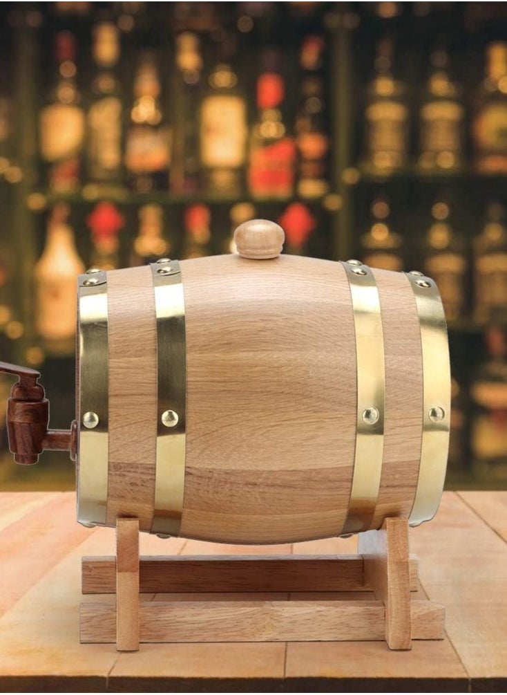 Wine Barrel, 1.5L White Oak Aging Barrel, Whiskey Barrel Dispenser Wine Bucket, Age Your Own Whiskey, Beer, Wine, Bourbon, Tequila, & More